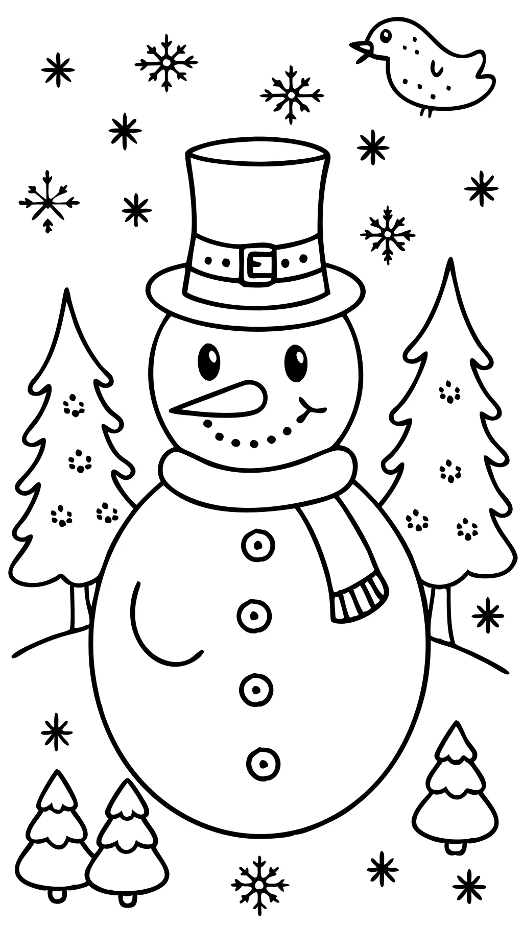 snowman printable coloring pages